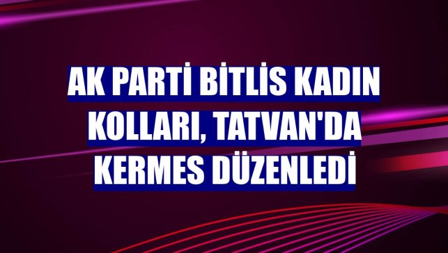 AK Parti Bitlis Kadın Kolları, Tatvan'da kermes düzenledi