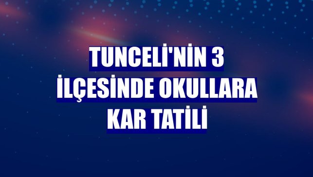 Tunceli'nin 3 ilçesinde okullara kar tatili