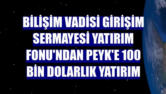 Bilişim Vadisi Girişim Sermayesi Yatırım Fonu'ndan Peyk'e 100 bin dolarlık yatırım
