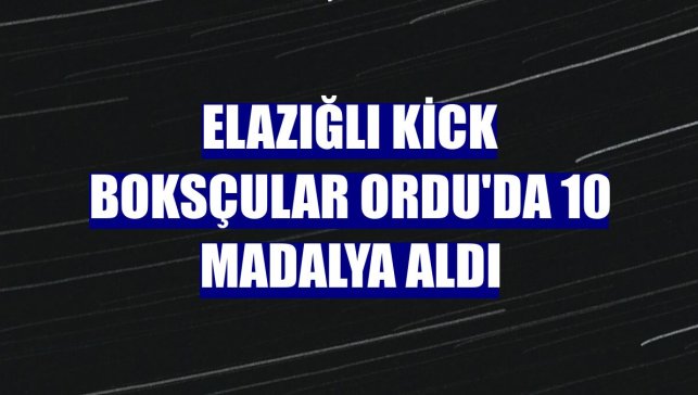 Elazığlı kick boksçular Ordu'da 10 madalya aldı