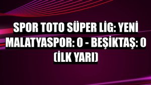 Spor Toto Süper Lig: Yeni Malatyaspor: 0 - Beşiktaş: 0 (ilk yarı)