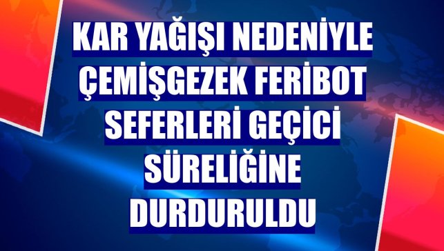 Kar yağışı nedeniyle Çemişgezek feribot seferleri geçici süreliğine durduruldu