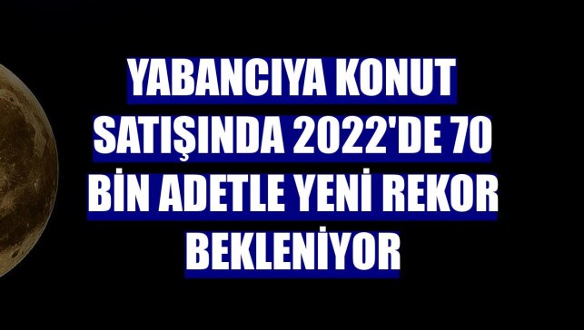 Yabancıya konut satışında 2022'de 70 bin adetle yeni rekor bekleniyor