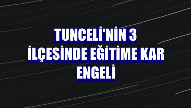 Tunceli'nin 3 ilçesinde eğitime kar engeli
