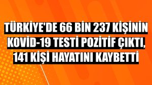 Türkiye'de 66 bin 237 kişinin Kovid-19 testi pozitif çıktı, 141 kişi hayatını kaybetti