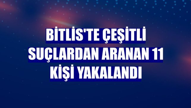 Bitlis'te çeşitli suçlardan aranan 11 kişi yakalandı