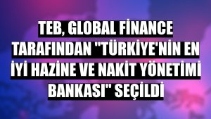 TEB, Global Finance tarafından 'Türkiye'nin En İyi Hazine ve Nakit Yönetimi Bankası' seçildi