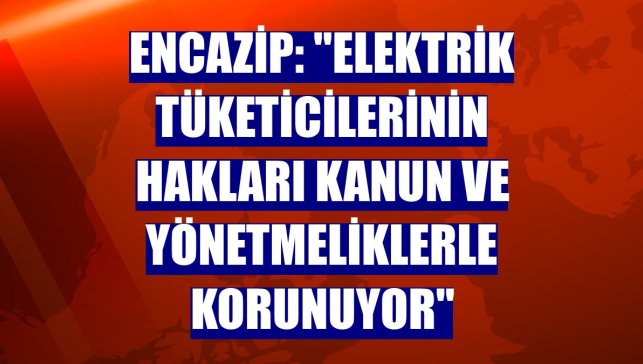 Encazip: "Elektrik tüketicilerinin hakları kanun ve yönetmeliklerle korunuyor"
