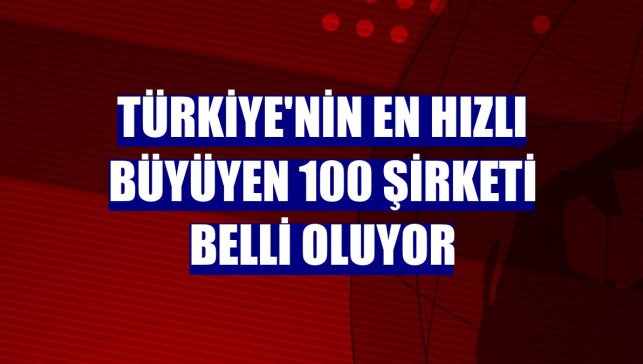 Türkiye'nin en hızlı büyüyen 100 şirketi belli oluyor