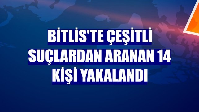 Bitlis'te çeşitli suçlardan aranan 14 kişi yakalandı