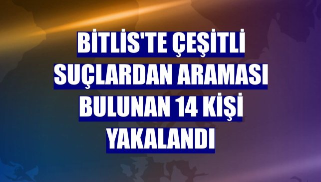 Bitlis'te çeşitli suçlardan araması bulunan 14 kişi yakalandı