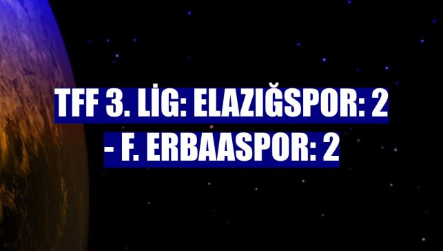 TFF 3. Lig: Elazığspor: 2 - F. Erbaaspor: 2