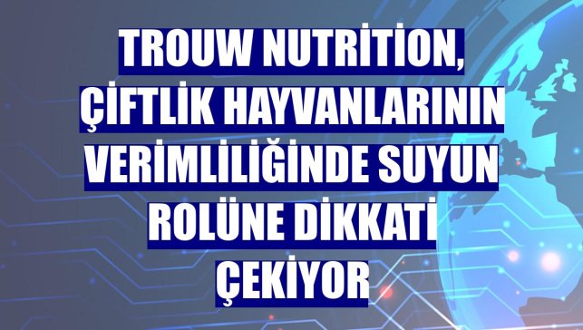 Trouw Nutrition, çiftlik hayvanlarının verimliliğinde suyun rolüne dikkati çekiyor