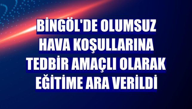 Bingöl'de olumsuz hava koşullarına tedbir amaçlı olarak eğitime ara verildi