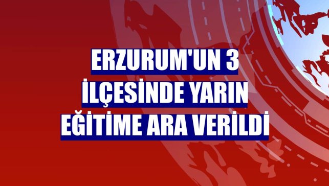 Erzurum'un 3 ilçesinde yarın eğitime ara verildi