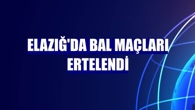 Elazığ'da BAL maçları ertelendi