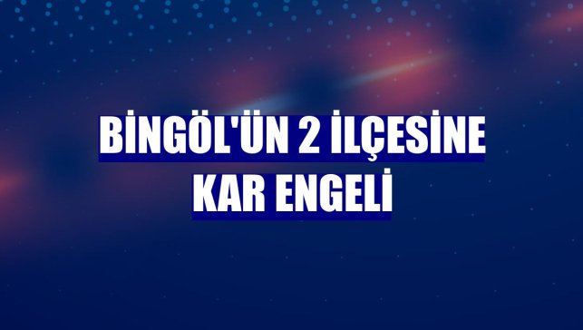 Bingöl'ün 2 ilçesine kar engeli