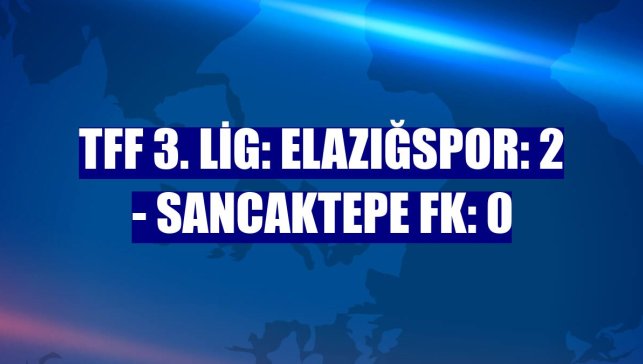 TFF 3. Lig: Elazığspor: 2 - Sancaktepe FK: 0
