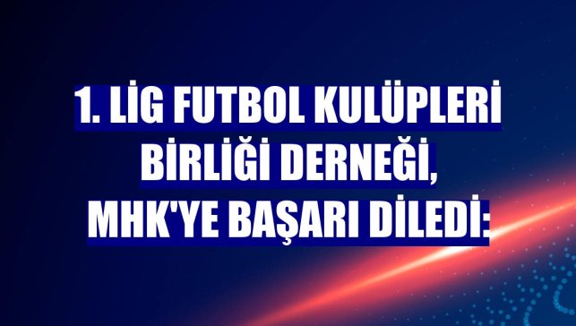 1. Lig Futbol Kulüpleri Birliği Derneği, MHK'ye başarı diledi: