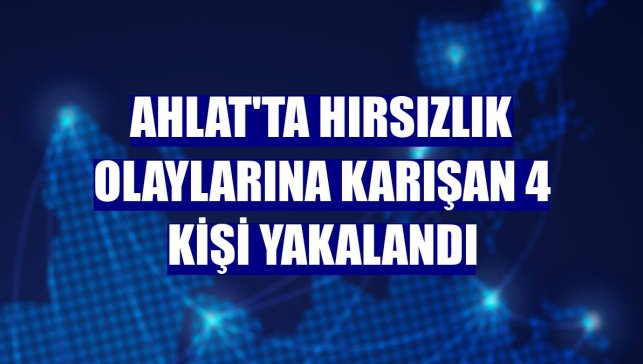 Ahlat'ta hırsızlık olaylarına karışan 4 kişi yakalandı