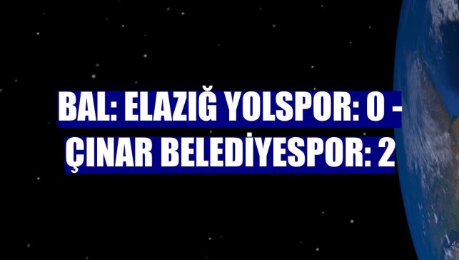 BAL: Elazığ Yolspor: 0 - Çınar Belediyespor: 2