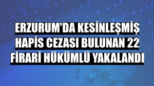 Erzurum'da kesinleşmiş hapis cezası bulunan 22 firari hükümlü yakalandı