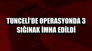 Tunceli'de operasyonda 3 sığınak imha edildi