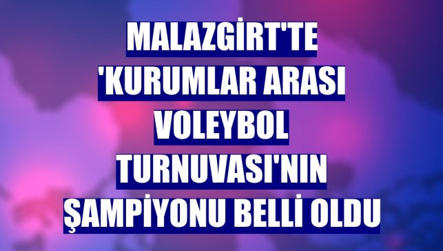 Malazgirt'te 'Kurumlar Arası Voleybol Turnuvası'nın şampiyonu belli oldu