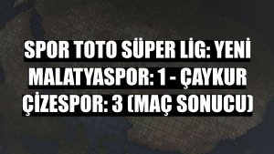 Spor Toto Süper Lig: Yeni Malatyaspor: 1 - Çaykur Çizespor: 3 (Maç sonucu)