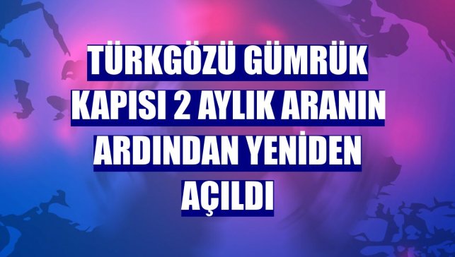 Türkgözü Gümrük Kapısı 2 aylık aranın ardından yeniden açıldı