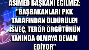 ASİMED Başkanı Eğilmez: 'Başbakanları PKK tarafından öldürülen İsveç, terör örgütünün yanında olmaya devam ediyor'