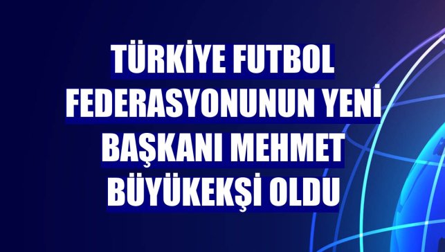Türkiye Futbol Federasyonunun yeni başkanı Mehmet Büyükekşi oldu