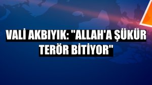 Vali Akbıyık: 'Allah'a şükür terör bitiyor'