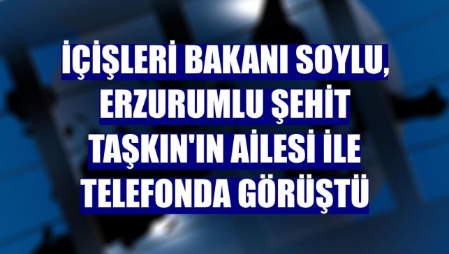 İçişleri Bakanı Soylu, Erzurumlu şehit Taşkın'ın ailesi ile telefonda görüştü