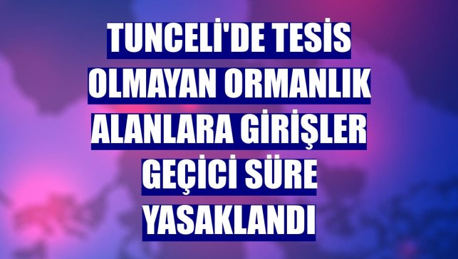 Tunceli'de tesis olmayan ormanlık alanlara girişler geçici süre yasaklandı