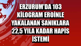 Erzurum'da 103 kilogram eroinle yakalanan sanıklara 22,5 yıla kadar hapis istemi