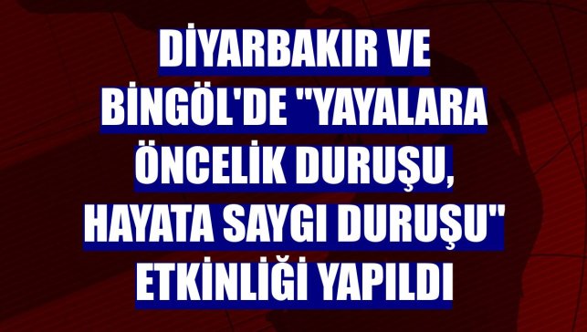 Diyarbakır ve Bingöl'de "Yayalara öncelik duruşu, hayata saygı duruşu" etkinliği yapıldı