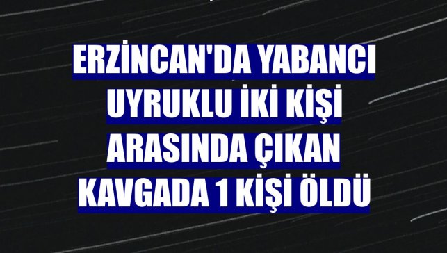 Erzincan'da yabancı uyruklu iki kişi arasında çıkan kavgada 1 kişi öldü