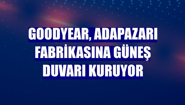 Goodyear, Adapazarı fabrikasına güneş duvarı kuruyor