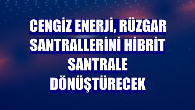 Cengiz Enerji, rüzgar santrallerini hibrit santrale dönüştürecek