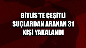 Bitlis'te çeşitli suçlardan aranan 31 kişi yakalandı