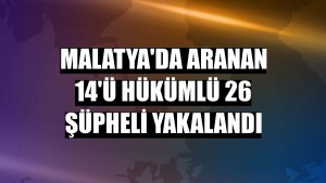 Malatya'da aranan 14'ü hükümlü 26 şüpheli yakalandı