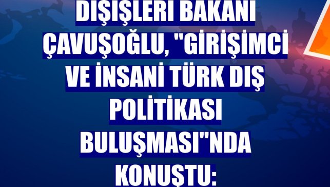 Dışişleri Bakanı Çavuşoğlu, "Girişimci ve İnsani Türk Dış Politikası Buluşması"nda konuştu:
