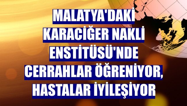 Malatya'daki Karaciğer Nakli Enstitüsü'nde cerrahlar öğreniyor, hastalar iyileşiyor