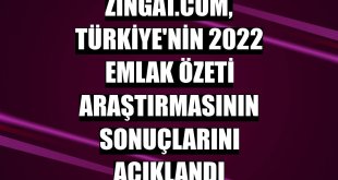 Zingat.com, Türkiye'nin 2022 Emlak Özeti araştırmasının sonuçlarını açıklandı