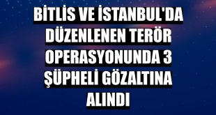 Bitlis ve İstanbul'da düzenlenen terör operasyonunda 3 şüpheli gözaltına alındı