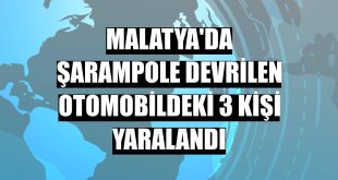Malatya'da şarampole devrilen otomobildeki 3 kişi yaralandı