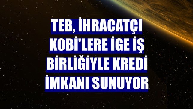 TEB, ihracatçı KOBİ'lere İGE iş birliğiyle kredi imkanı sunuyor