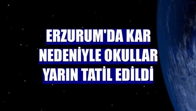 Erzurum'da kar nedeniyle okullar yarın tatil edildi