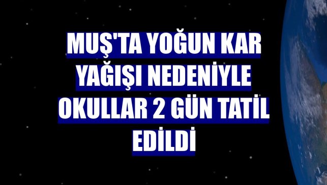 Muş'ta yoğun kar yağışı nedeniyle okullar 2 gün tatil edildi